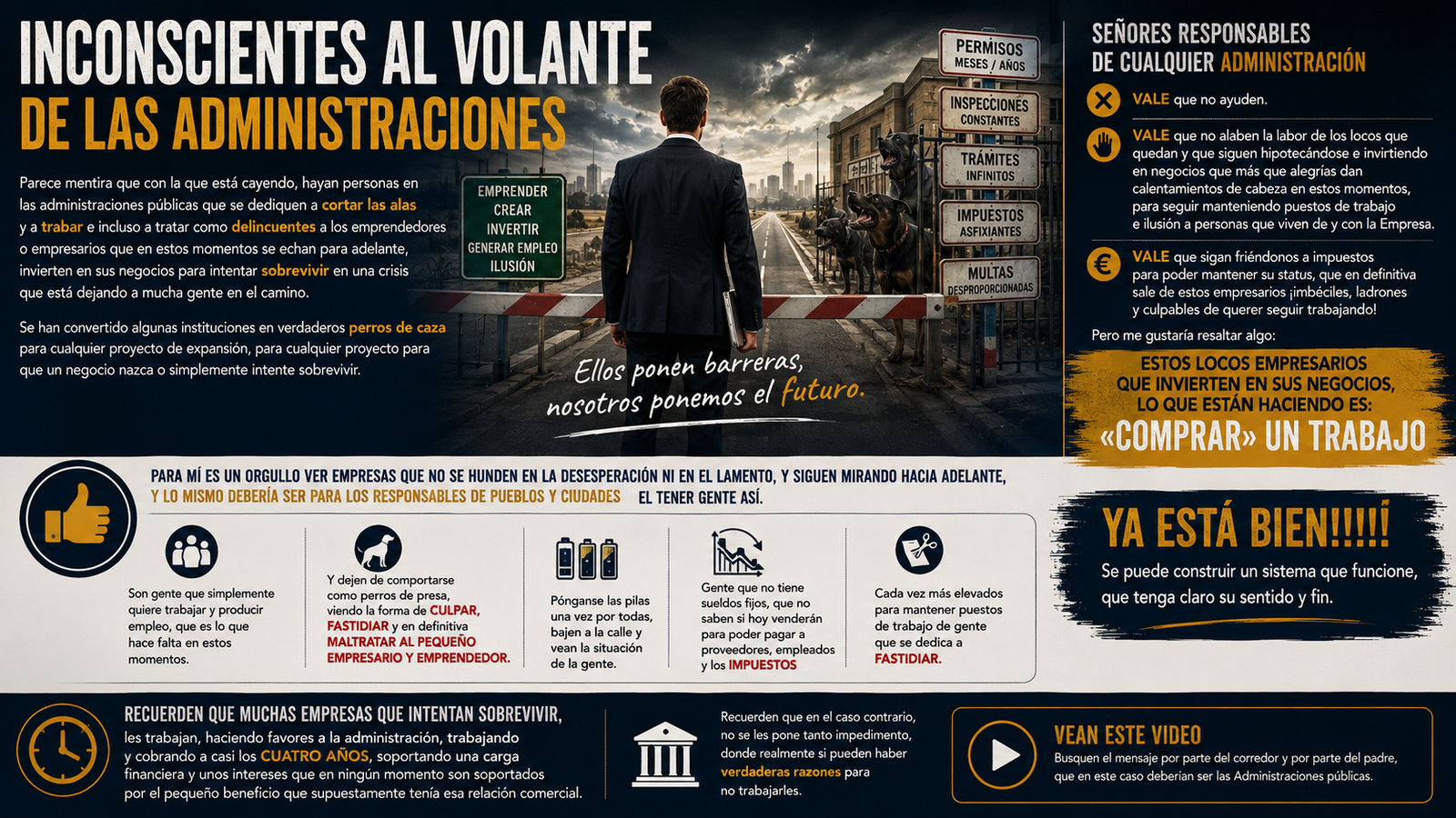 Inconscientes al volante de las Administraciones
