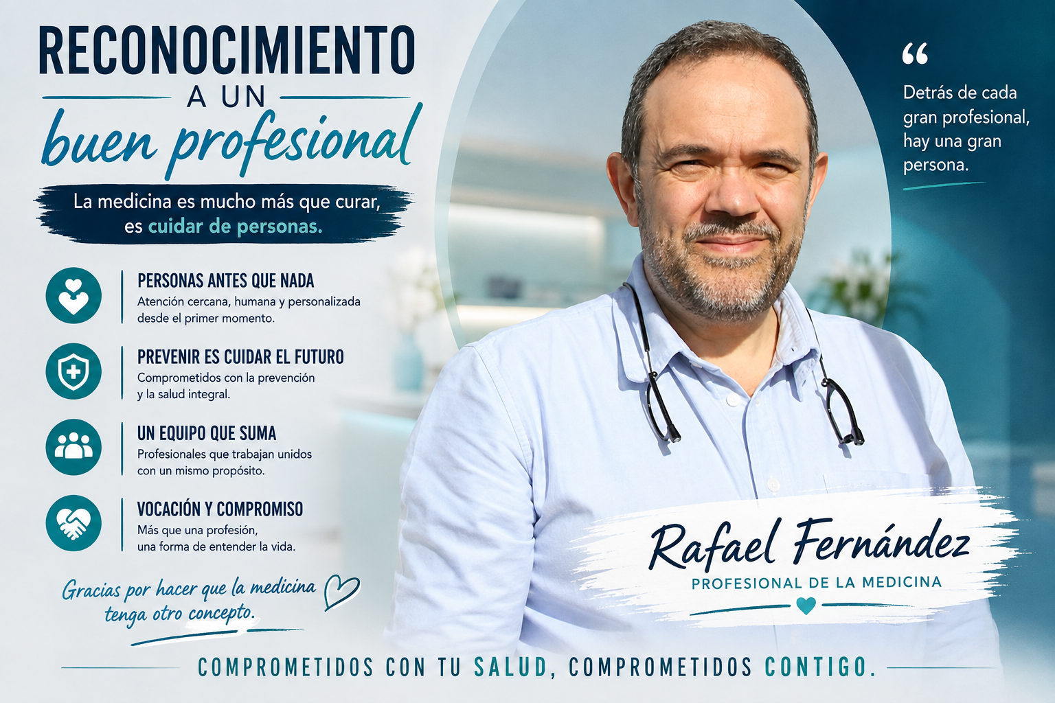 Reconocimiento a un buen profesional