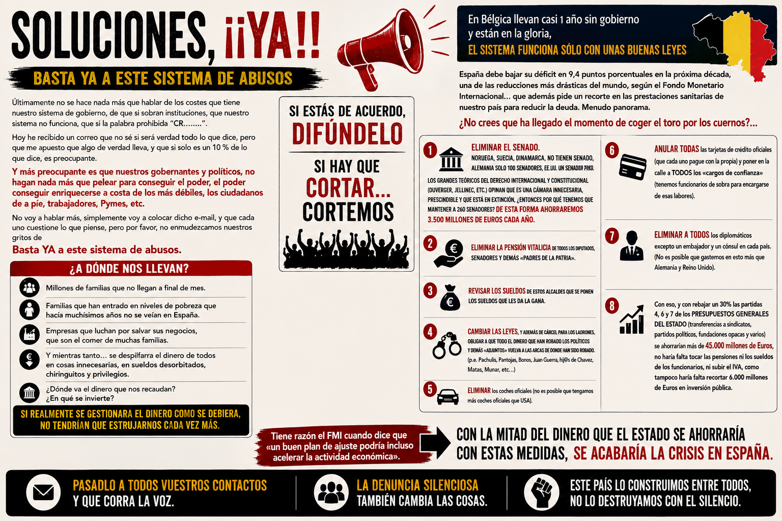 Soluciones, ¡¡YA!!